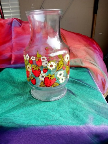 Strawberry Decorated Juice Jar Anchor USA Made Pre Owned  | eBay | eBay US