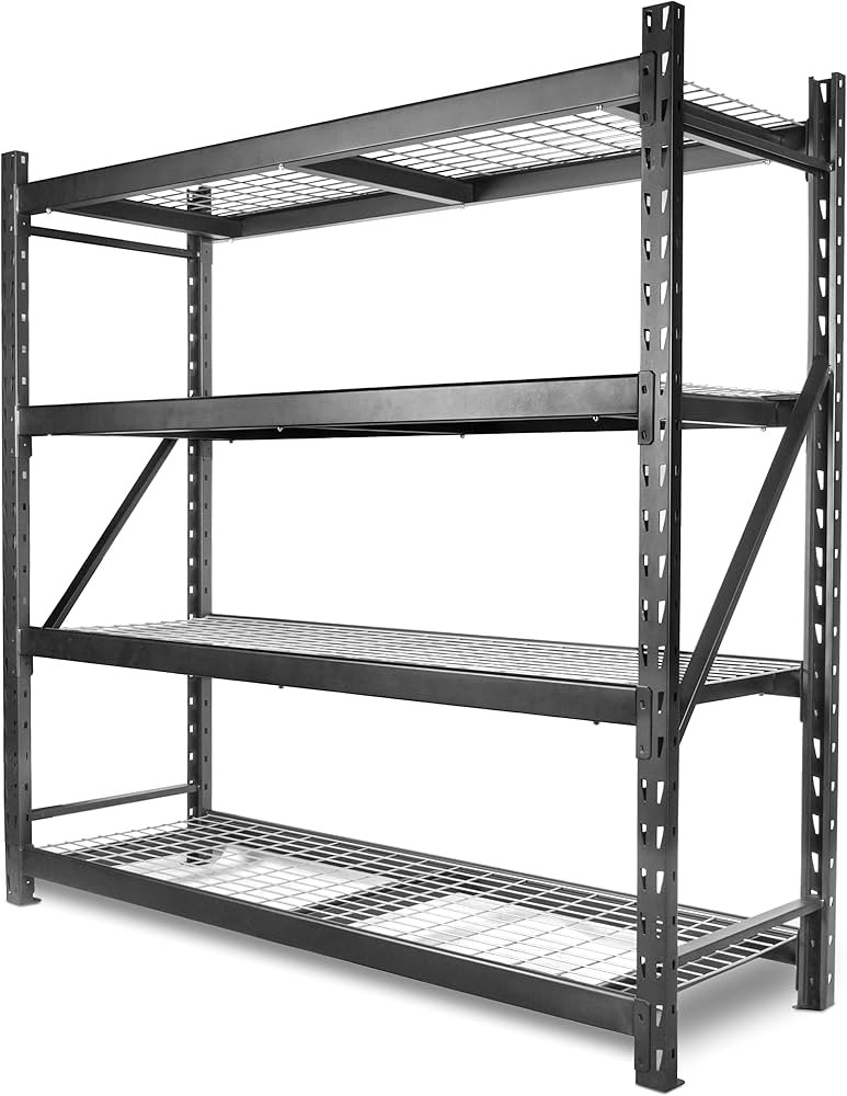 WEN Four-Tier Industrial Steel Storage Rack with Adjustable Shelving and 8000-Pound Capacity (RK7... | Amazon (US)