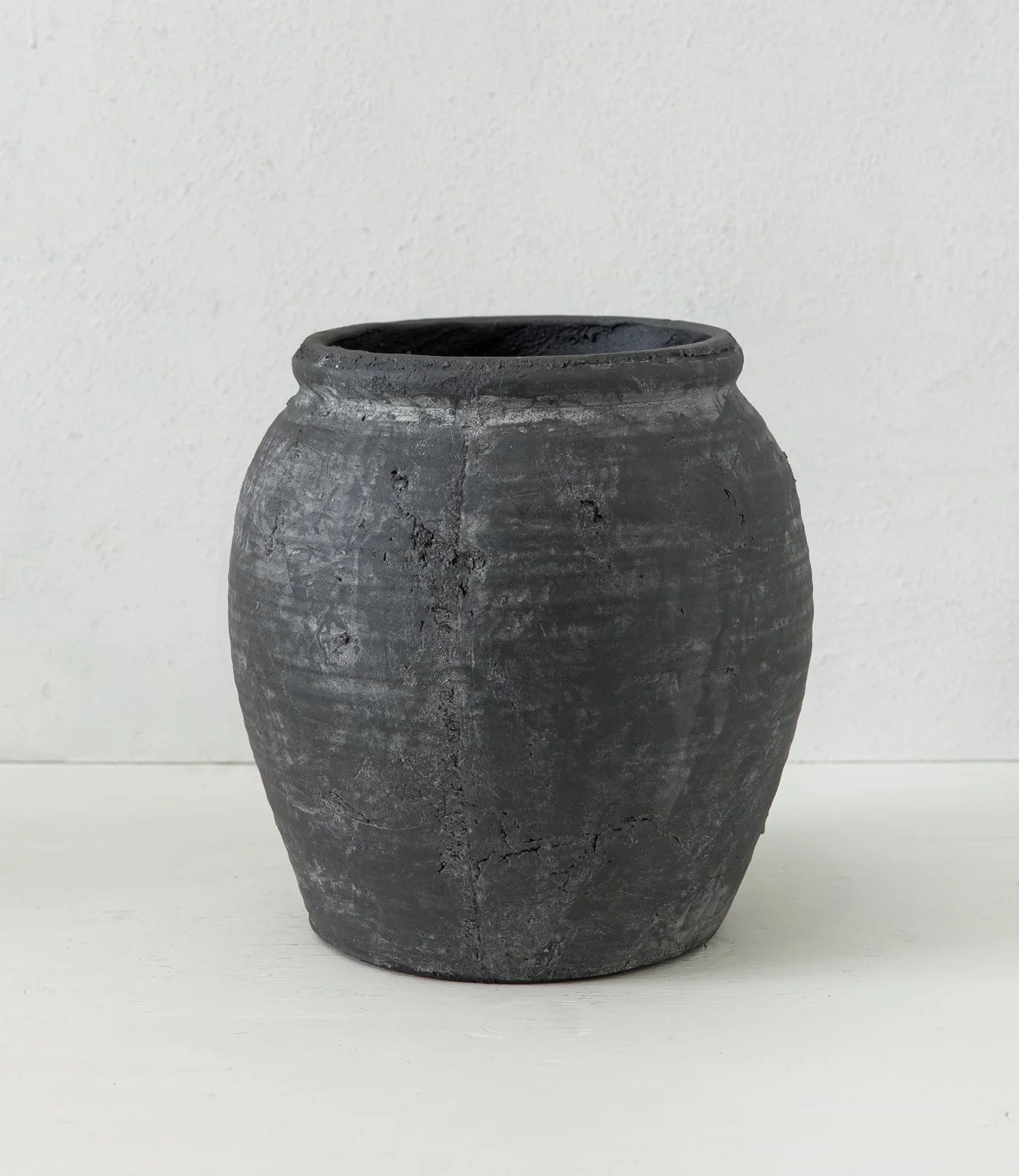 Gray Distressed Clay Vase | Eco Chic Home