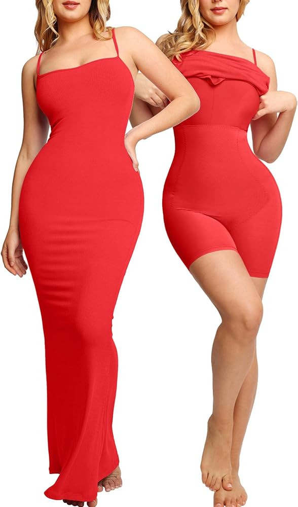 Popilush Shaper Dress Bodycon Slip Maxi Dress Built in Shapewear Bra 8 in 1 Women Sleeveless Casu... | Amazon (US)