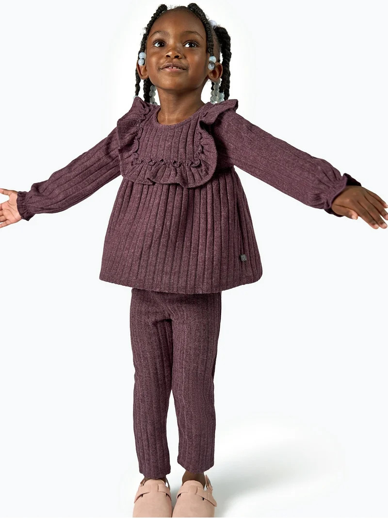Modern Moments by Gerber Toddler Girl Ruffle Top and Pant Set, Sizes 12M-5T | Walmart (US)