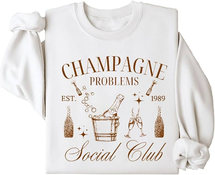 Champagne Problems Sweatshirt, Champagne Social Club Sweatshirt, Champagne Problems Shirt, Champa... | Amazon (US)
