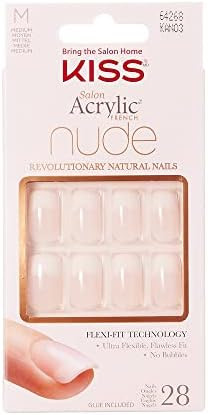 Kiss Salon Acrylic Nude French Nails 28 Count (Cashmere) (3 Pack) | Amazon (US)