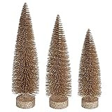 Vickerman 12"-14"-16" Champagne Glitter Oval Pine Artificial Christmas Tree, Set of 3 - Faux Chri... | Amazon (US)