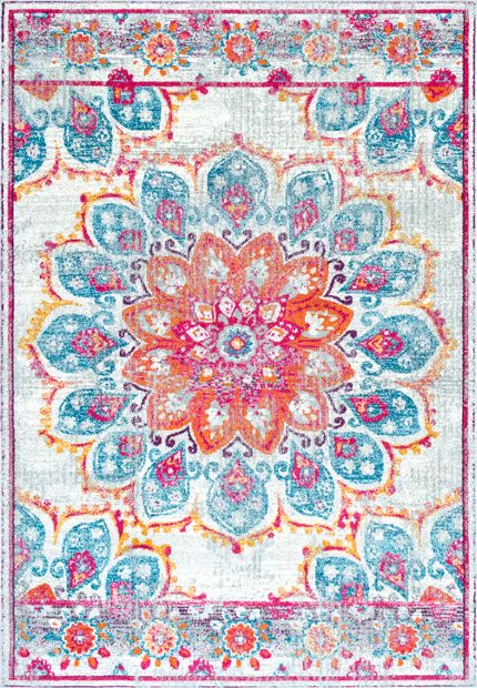 Pink Withered Bloom In Bouquet Area Rug | Rugs USA