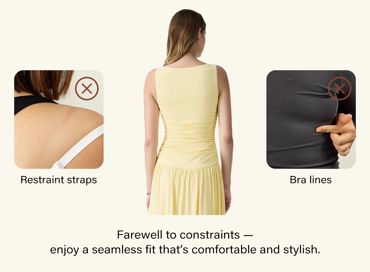 SkinKiss Cooling Boatneck Ruched Midi Bra Dress | OGLmove