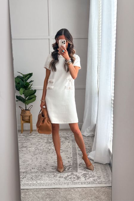 I can’t believe this spring dress is Amazon! The tweed material feels nice and high end. Wear for graduation, Mother’s Day, baby shower, church, work or out with girlfriends. Comes in multiple colors. I’m wearing a size xsmall 

#springoutfit #springdress

#LTKfindsunder100 #LTKfindsunder50 #LTKstyletip