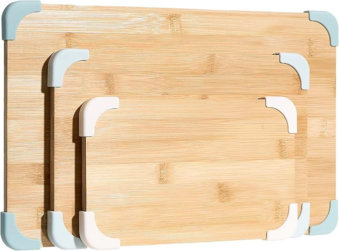 COOK WITH COLOR Non-Slip Cutting Board Set – Kitchen Essentials with Easy Grip Handle for Meat,... | Amazon (US)