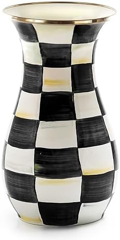 MACKENZIE-CHILDS Tall Enamel Vase, Unique Flower Vase, Decorative Table Decor for Living Room, Bl... | Amazon (US)