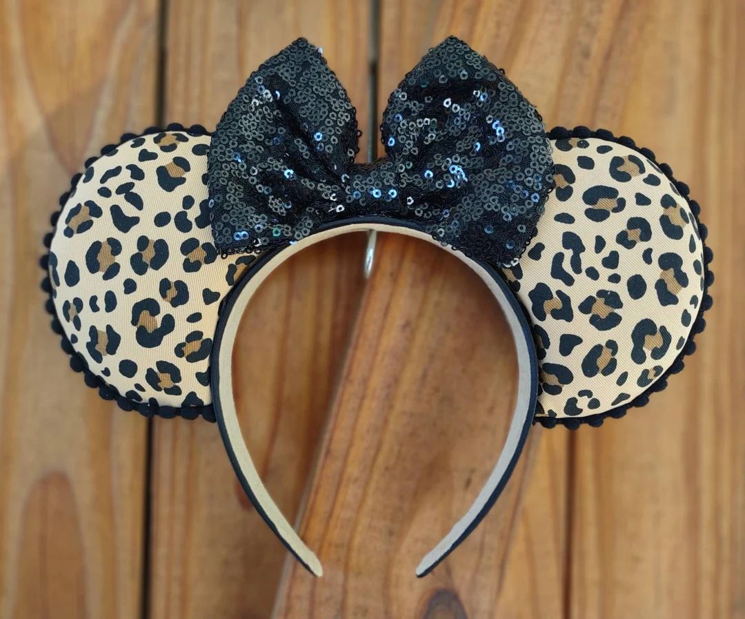 Leopard print Mickey mouse Minnie mouse ears | Etsy (US)