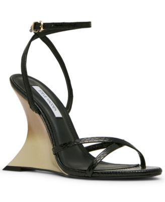 Steve Madden Women's Layers Strappy Almond Toe Wedge Sandals - Gold Metallic Multi | Macy's