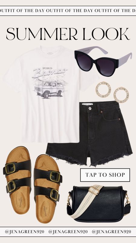 Summer Outfit | Summer Look | Errands Outfit | Denim Shorts | Graphic Tee | Birkenstock Look for Less

#LTKfindsunder100 #LTKstyletip #LTKfindsunder50