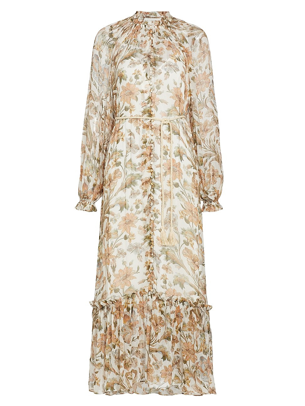 Women's Chintz Floral Belted Maxi Dress - Ivory Daisy Floral - Size 0 | Saks Fifth Avenue