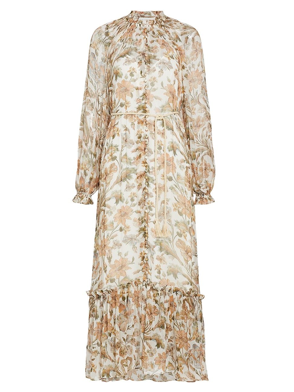 Women's Chintz Floral Belted Maxi Dress - Ivory Daisy Floral - Size 0 | Saks Fifth Avenue