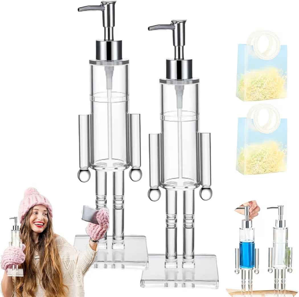 Nutcracker Soap Dispenser, Decorative Refillable Christmas Hand Soap Bottle, Transparent Acrylic ... | Amazon (US)