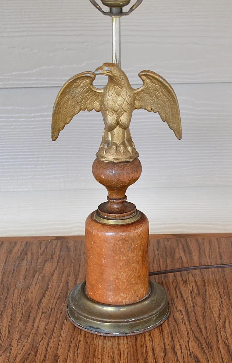 Vintage American Eagle Table Lamp Wood Metal 1960's Americana Lighting | Etsy (Global)