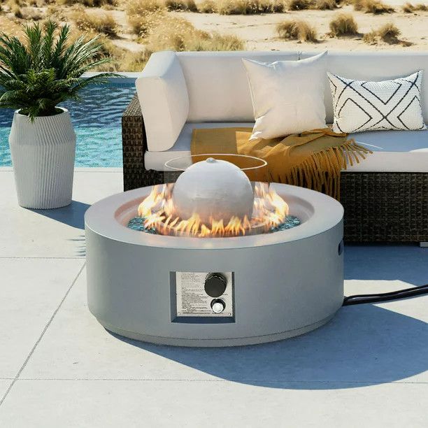 COSIEST 29.3-inch 50,000 BTU Outdoor Propane Fountain Round Fire Pit Table | Walmart (US)