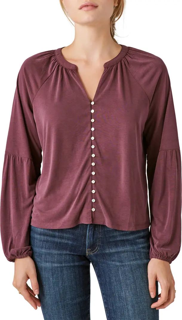 Lucky Brand Sandwash Button Top | Nordstrom | Nordstrom