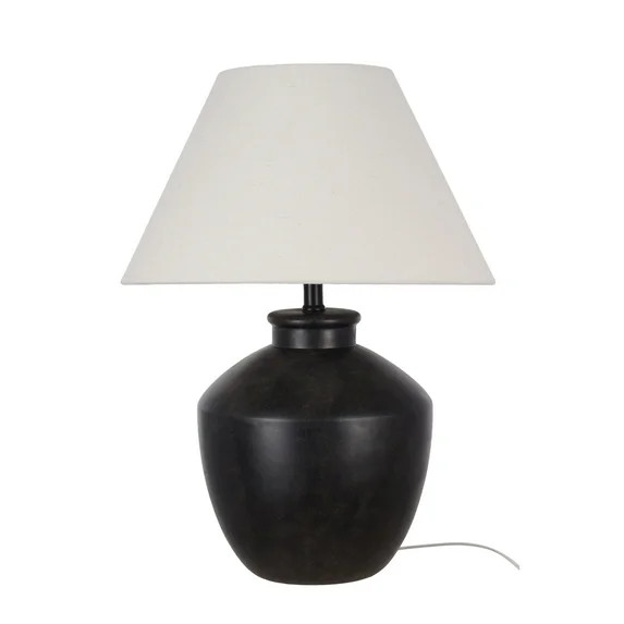 My Texas House 22'' Table Lamp with White Fabric Empire Shade Transitional Table Light Fixture fo... | Walmart (US)