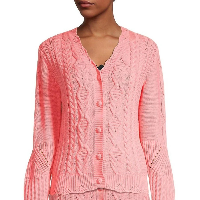 LOVESHACKFANCY Anselma Cardigan - Pink - S | Verishop