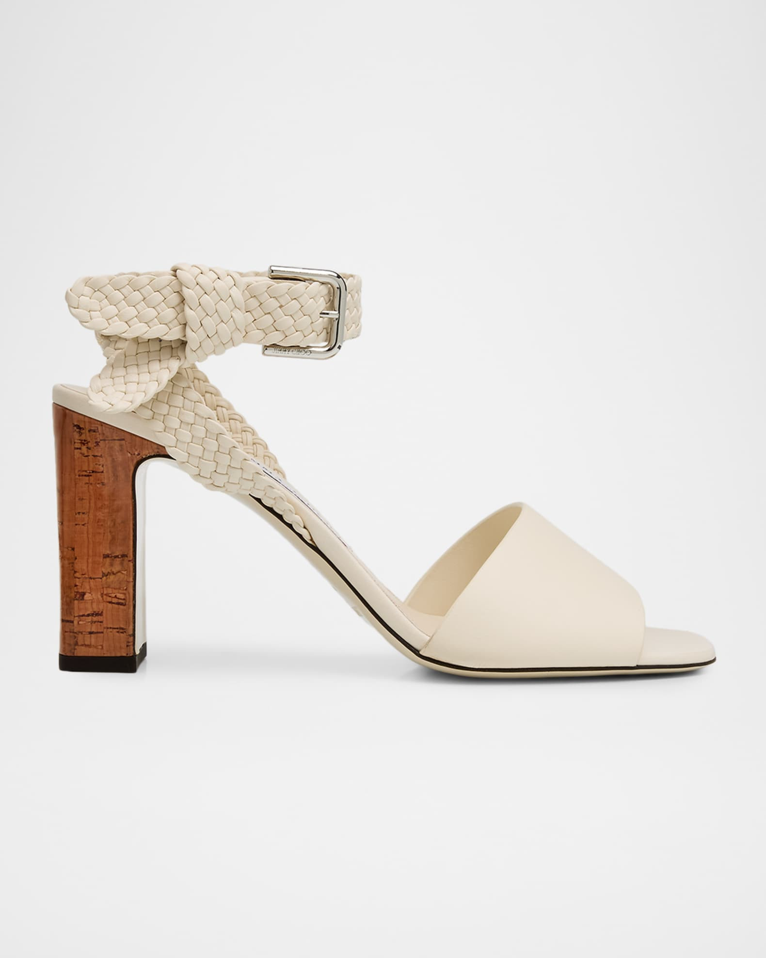 Rori 85 Leather Braided-Strap Sandals | Neiman Marcus