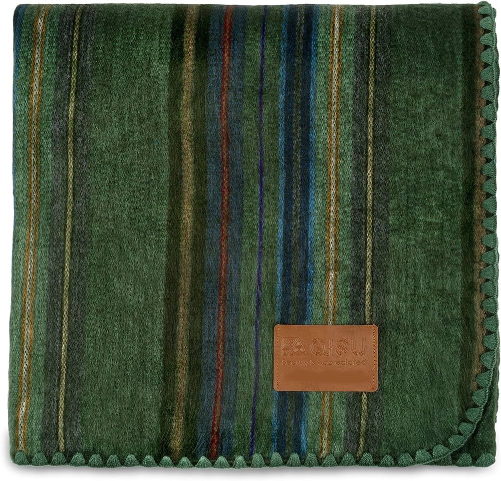 QISU Alpaca Wool Blanket Throw | Large, Beautiful, Warm, Variegated | 85 x 65 inches | Ultra-Soft... | Amazon (US)