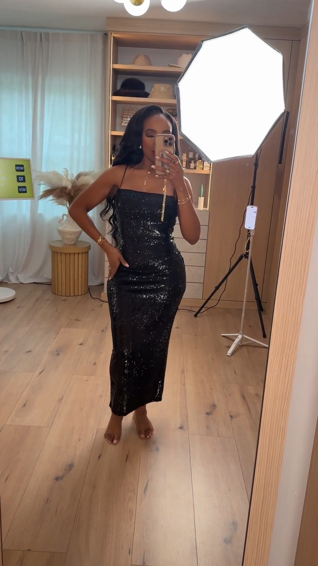 The Ultimate Holiday Statement ✨  
This black sequin dress from @Express is the definition of glam — sleek, curve-hugging, and perfect for every festive occasion. Whether it’s a cocktail party or New Year’s Eve celebration, this look guarantees you’ll steal the spotlight.  

Tap to shop this stunning @Express piece instantly on the app. #ExpressPartner  

📏 Sizing: Dress – Small | Height: 5’4 | 140lbs | 36D-27-40  

@Express sequin dress, holiday outfit idea, black sequin midi dress, festive party outfit, elegant evening look, New Year’s Eve outfit inspiration  

Follow me on Instagram and YouTube @kirasfashionfinds#LTKStyleTip



#LTKgrwm #LTKootd #LTKHoliday