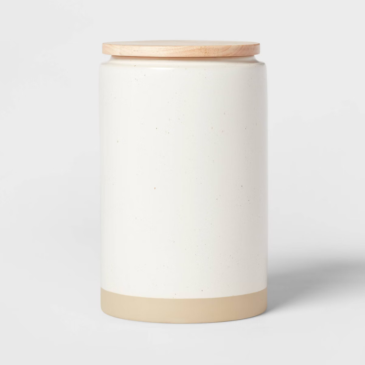 Camwood Collection Large Stoneware Canister with Wood Lid Cream - Threshold™ | Target