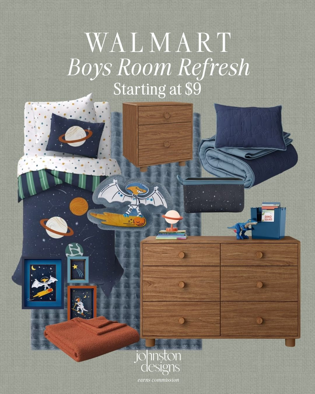 A fun Walmart boys room refresh with space-themed bedding, warm wood furniture and cozy blue layers. Love these affordable finds for making a kids room feel playful, organized and put together. 🚀

Walmart boys room, room refresh, space bedding, kids bedroom, wood dresser, blue rug, quilt set, storage bin, wall art, kids decor, boys bedding, cozy layers, affordable home, bedroom finds, playful decor, kids furniture, organized room, room inspo 

 #LTKHome #LTKKids