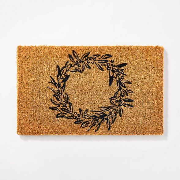 1'6"x2'6" Wreath Doormat Black - Threshold™ designed by Studio McGee | Target