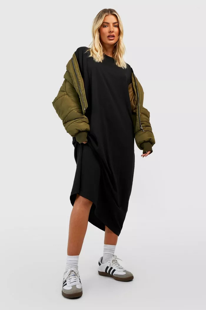 Super Oversized Midi T-Shirt Dress | boohoo (US & Canada)