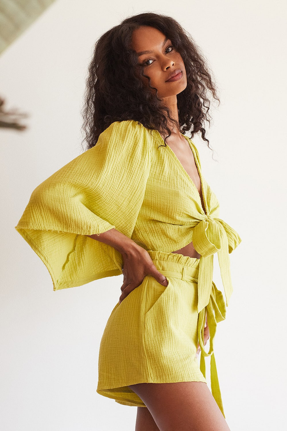 Friendship Lime Green Tie-Front Crop Top | Lulus (US)