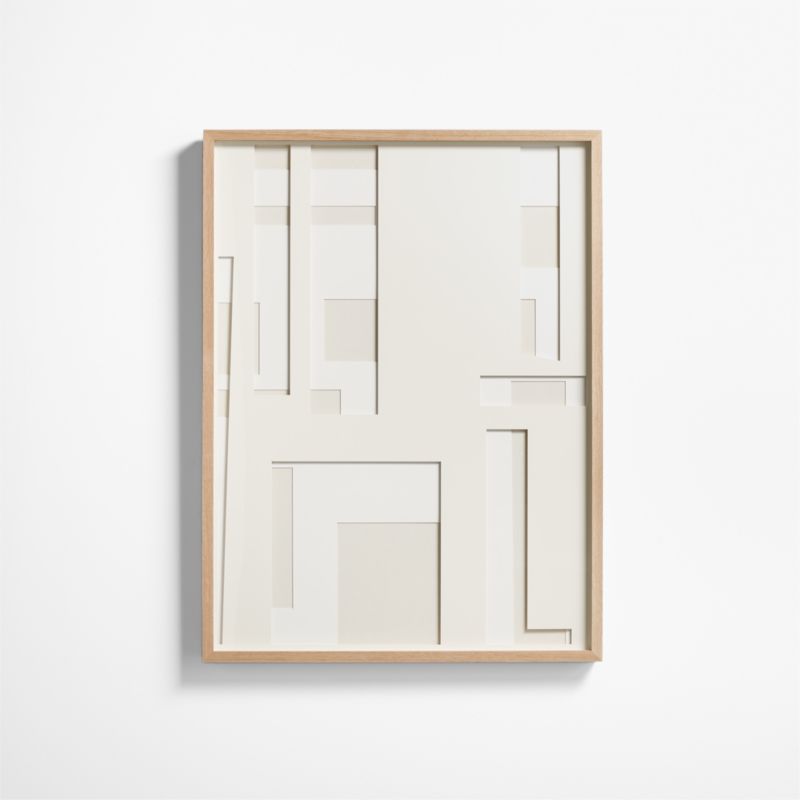 'Dimension I' Framed Hand-Cut Paper Wall Art 30"x 40" by Coup d'Esprit | Crate & Barrel | Crate & Barrel