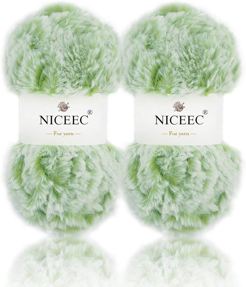 NICEEC 2 Skeins Super Soft Fur Yarn Chunky Fluffy Faux Fur Yarn Eyelash Yarn for Crochet Knit-Tot... | Amazon (US)