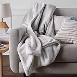 Amazon Basics Ultra-Soft Micromink Sherpa Blanket - Twin, Grey | Amazon (US)