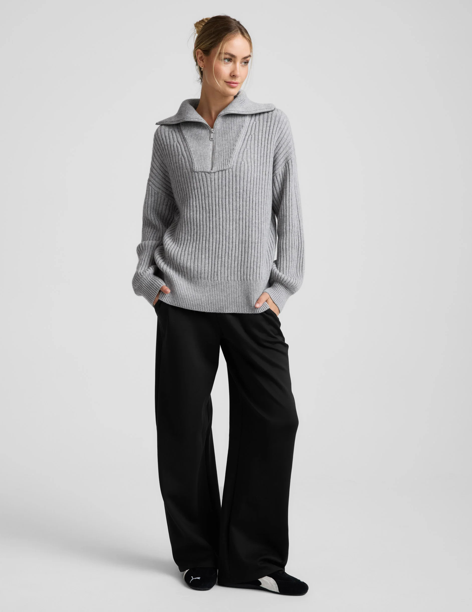 Wool Blend Collared Pullover| Beyond Yoga | Beyond Yoga