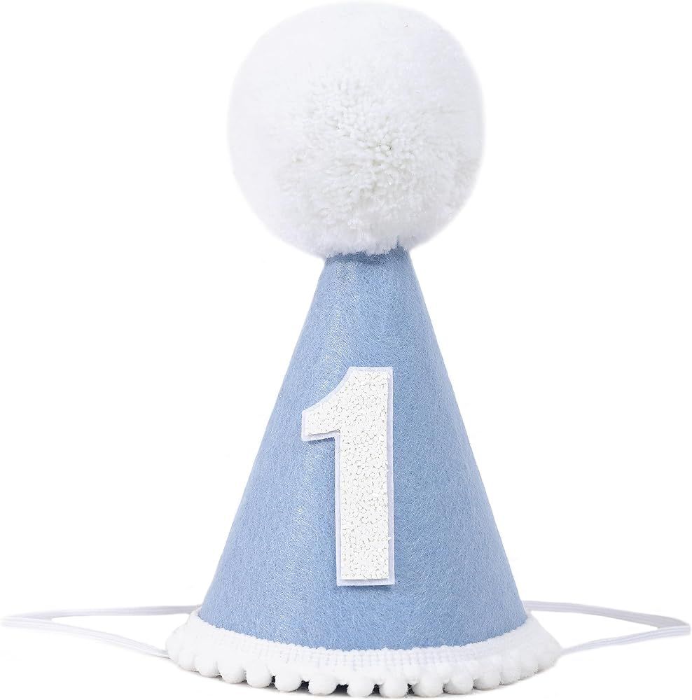 Blue 1st birthday party hat-First Birthday Hat For Party,1st Birthday Party Crown For Party Decor... | Amazon (US)