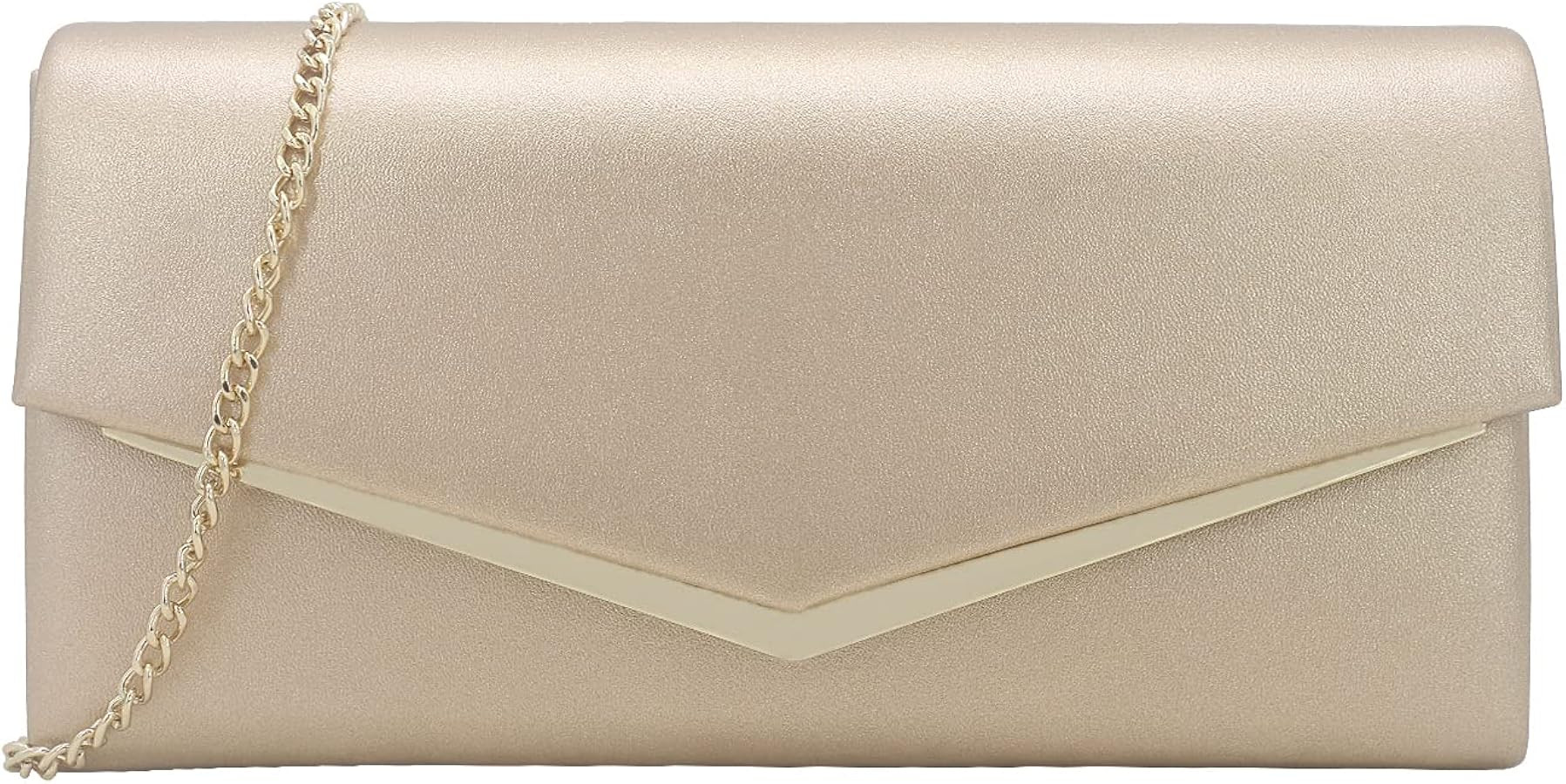 Women’s Evening Handbag Vegan Leather Ladies Envelope Clutch Classic Elegant Purse Bags | Amazon (US)