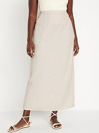 High-Waisted Linen-Blend Maxi Skirt | Old Navy (US)