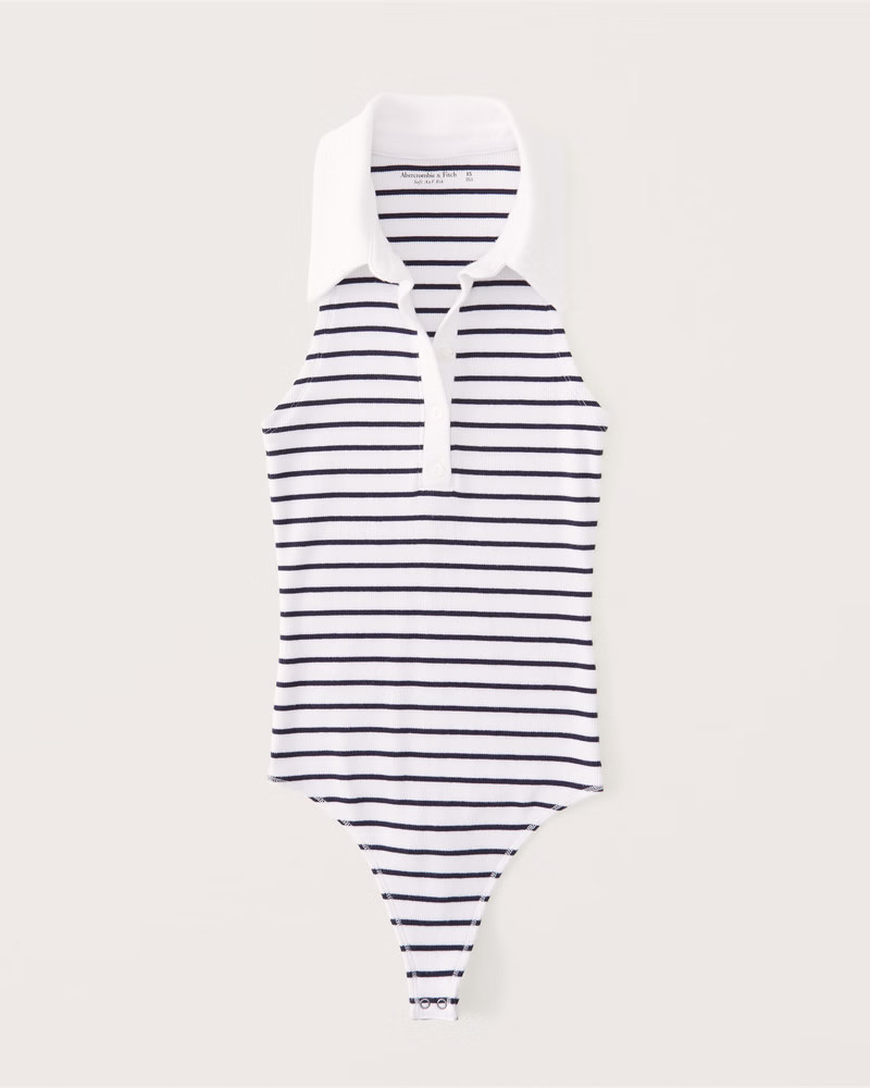 Women's Ribbed Polo Bodysuit | Women's Tops | Abercrombie.com | Abercrombie & Fitch (US)