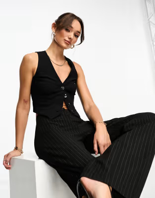 ASOS DESIGN bengaline vest in black | ASOS (Global)