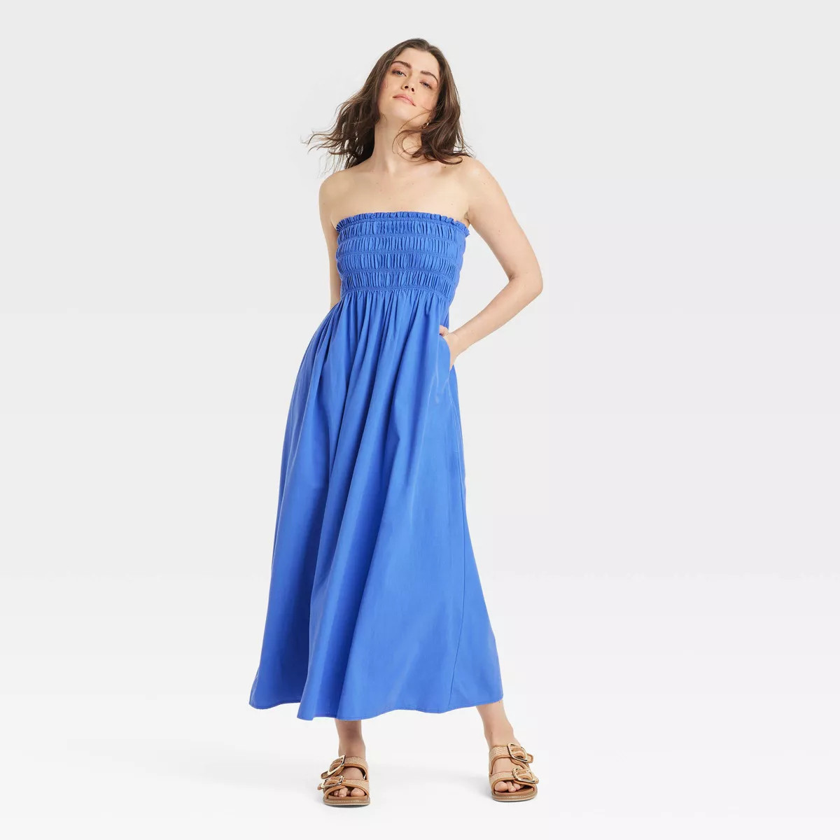 Women's Midi A-Line Dress - Universal Thread™ Blue XL | Target