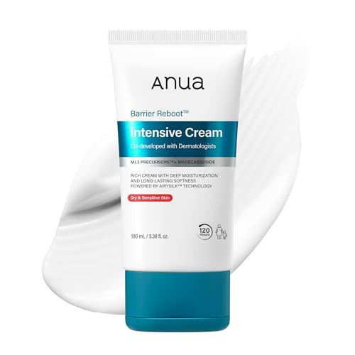 ANUA Barrier Reboot Intensive Cream, Rich Hydrating Face Moisturizer with Madecassoside and Panthenol, Skin Barrier Care Cream for Dry Sensitive Skin, Dermatologist Tested Korean Skincare, 3.38 fl oz | Amazon (US)