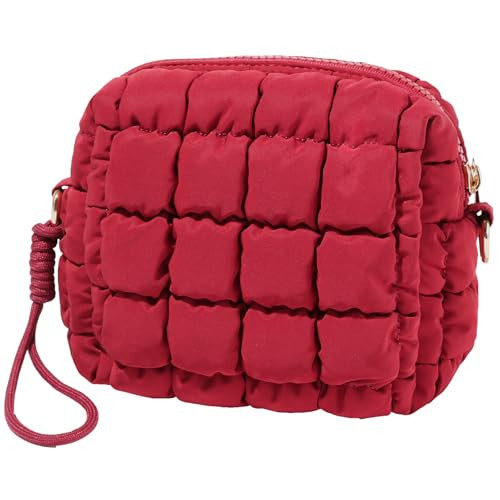 Unilily Quilted Makeup Bag Puffy Cosmetic Bag Cute Puffer Travel Toiletry Bag for Women, Small Makeup Pouch for Purse Quilted Cosmetic Pouch for Essentials Toiletries, Gift for Women, Girls | Amazon (US)