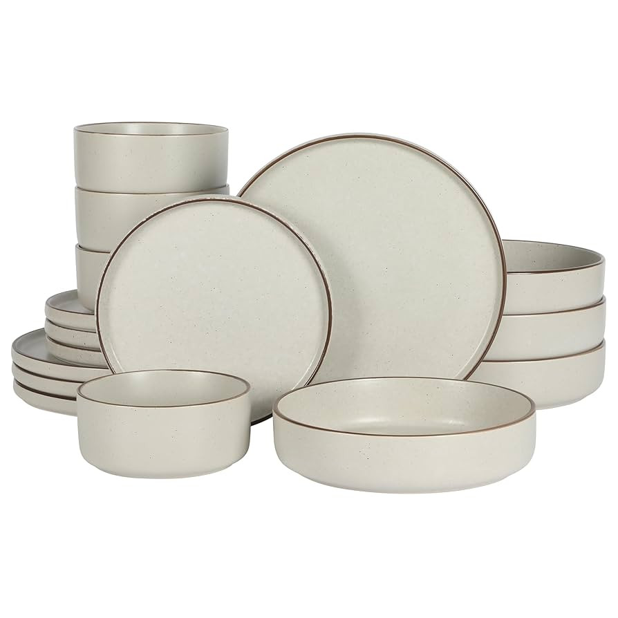 Gibson Elite Gelston Stoneware Matte Reactive Glaze 16 Piece (Service for 4) Plates and Bowl Dinn... | Amazon (US)