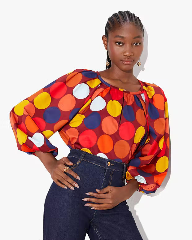 Dot Party Poplin Top | Kate Spade Outlet