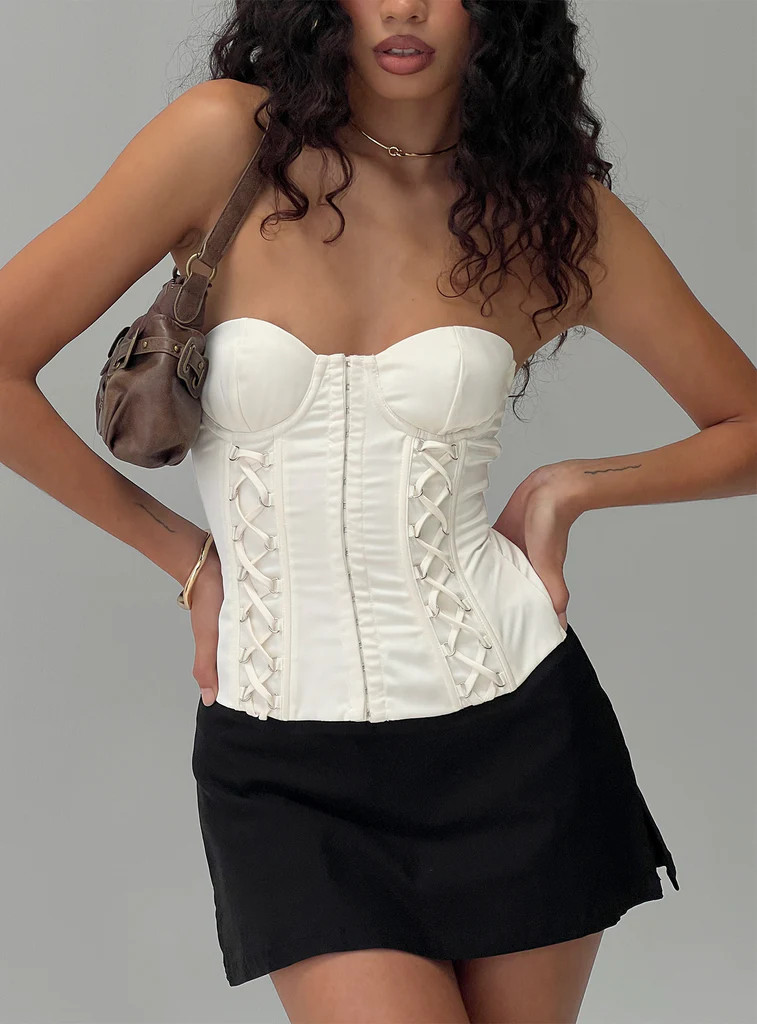 Odella Strapless Corset Top Cream | Princess Polly US