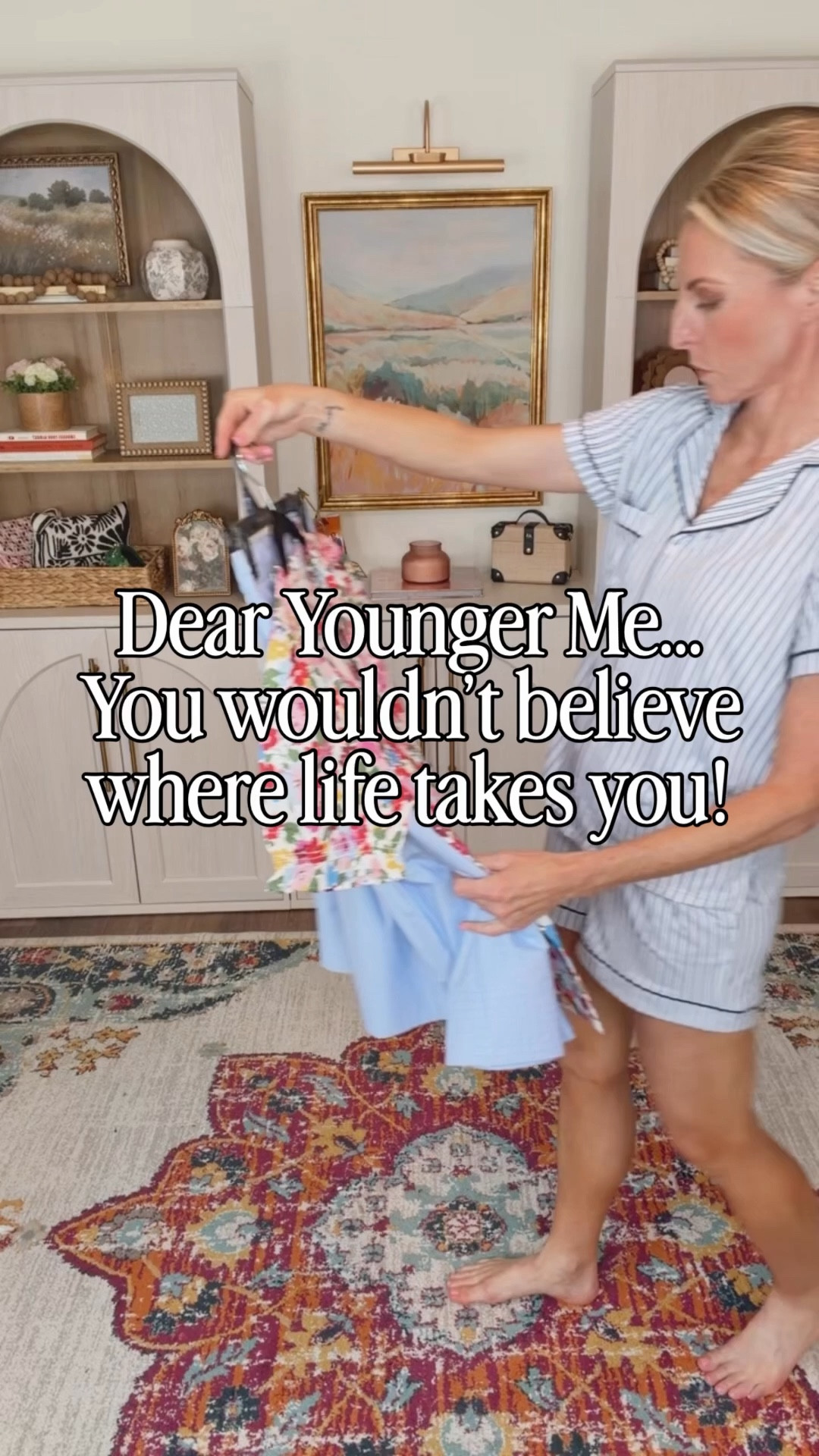 Dear younger me… You won’t believe where life takes you. You’ll spend years pouring your heart into your first career, wondering if you’re nearing the finish line, only to discover it’s actually a new starting line. You’ll become an empty nester and think the quiet might dim the spark… but instead, it will help you find a new voice. One you never imagined.

You’ll learn that the road isn’t always easy. There will be highs that feel like home runs and lows that make you question everything. But faith will steady you. Friends will lift you. Family will remind you who you are. And somehow, in the middle of all of it, you’ll start sharing little pieces of your life… and those little pieces will connect with women who needed them just as much as you did.

You’ll realize it was never just about clothes or content. It was about showing up. Starting over. Finding confidence again. Believing that even after one beautiful season ends, there’s still something meaningful ahead.

Keep going. Keep trusting. Keep sharing your heart. And yes… you still have one more home run left in you. 🤍
