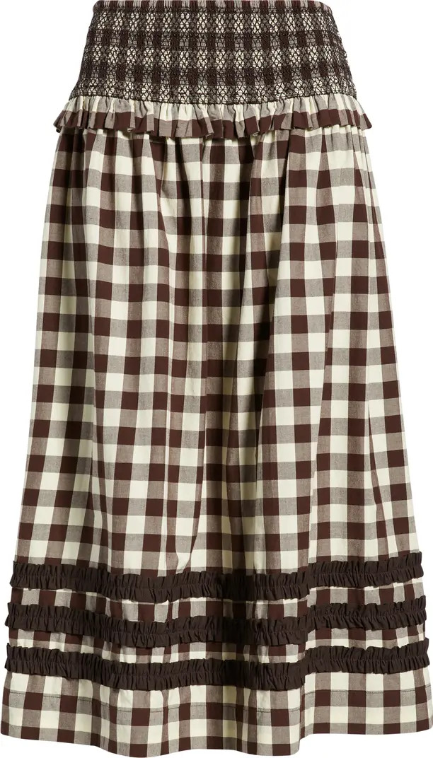 Damson Madder Ava Ruffle Trim Midi Skirt | Nordstrom | Nordstrom