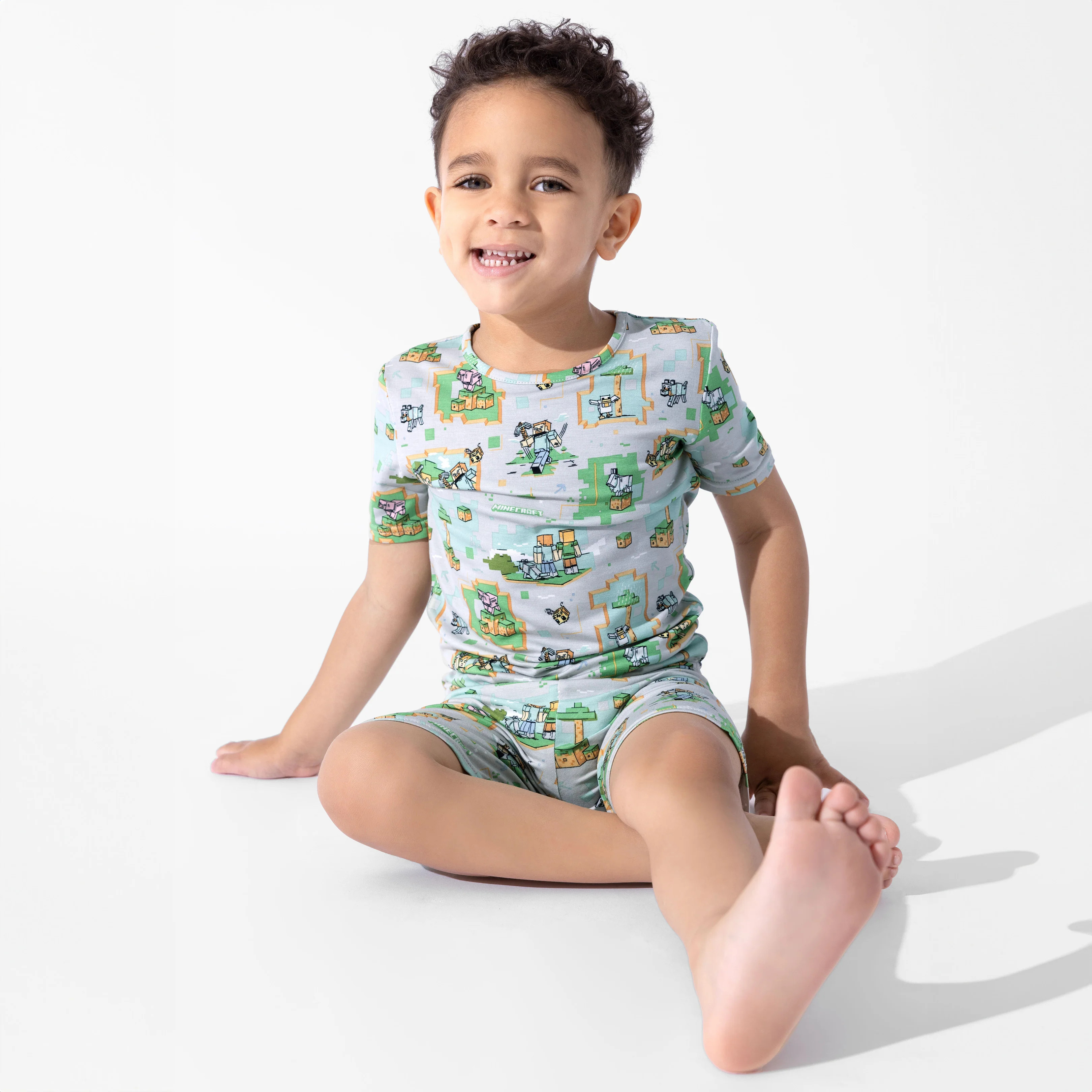 Minecraft Overworld Dreams Bamboo Kids Pajama Short Set | Bellabu Bear